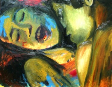 Painting titled "passion, 40 x 50 cm" by Tineke Van Steenbergen, Original Artwork