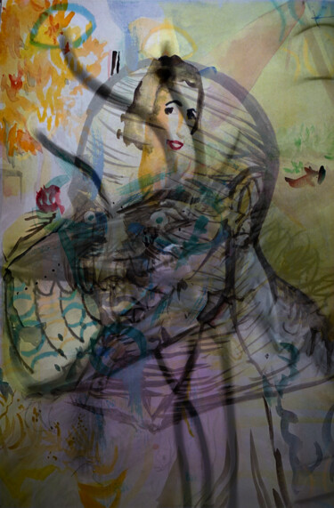 Peinture intitulée "Hierophant/Afghani" par Tinge, Œuvre d'art originale, Aquarelle