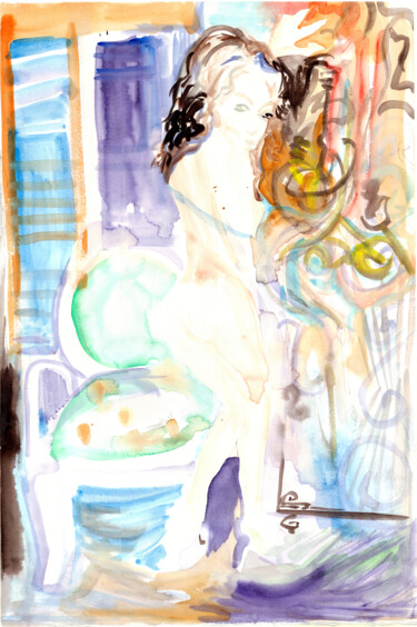 Painting titled "The Universalle Cha…" by Tinge, Original Artwork, Watercolor