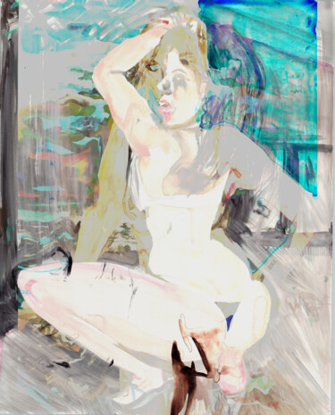 Malerei mit dem Titel "Agony 1" von Tinge, Original-Kunstwerk, Digitale Collage