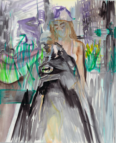 Картина под названием "My Burton Batman 3…" - Tinge, Подлинное произведение искусства, Цифровой коллаж