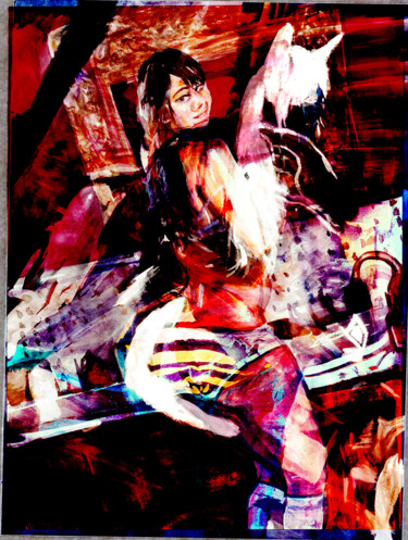 Pittura intitolato "Japanese Furry 2" da Tinge, Opera d'arte originale, Lavoro digitale 2D