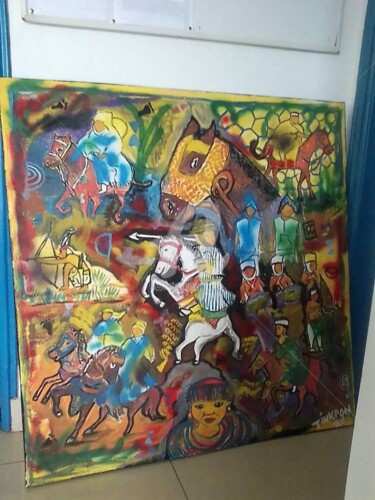 Pittura intitolato "BIO GUERRA" da Tinkpon Wear, Opera d'arte originale, Acrilico