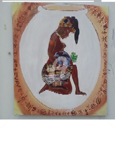 Peinture intitulée "Femme mère du monde" par Tinkpon Wear, Œuvre d'art originale, Acrylique Monté sur Châssis en bois