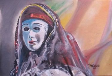 Painting titled "Tipical Sardinian M…" by Tino Cavagnoli, Original Artwork, Acrylic