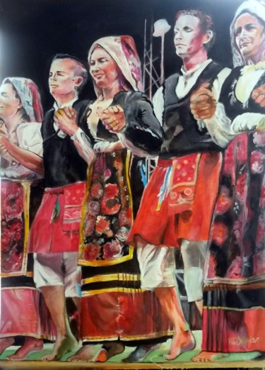 Pittura intitolato "Barefeet of Cabras…" da Tino Cavagnoli, Opera d'arte originale, Acrilico