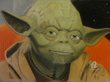 Painting titled "yoda 3" by Tino Cintas, Original Artwork, Pastel