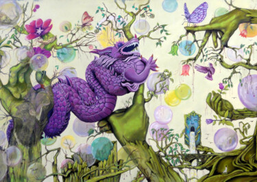 Pintura titulada "La forêt de mes rêv…" por Tino Cintas, Obra de arte original, Pastel Montado en Bastidor de camilla de mad…