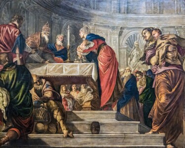 Ζωγραφική με τίτλο "Présentation de Jés…" από Tintoretto, Αυθεντικά έργα τέχνης, Λάδι