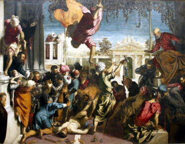 Pintura intitulada "Miracle de l'esclave" por Tintoretto, Obras de arte originais, Óleo