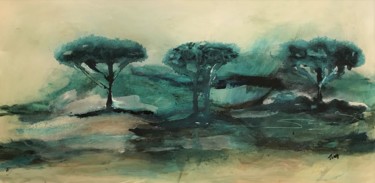 Painting titled "African landscape i…" by Tiny De Bruin, Original Artwork, Acrylic