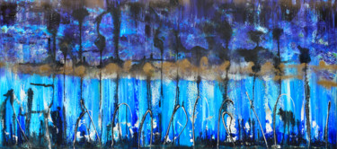 Peinture intitulée "Landscape in blue" par Tiny De Bruin, Œuvre d'art originale, Acrylique