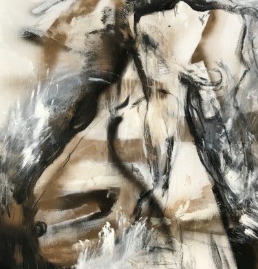 Peinture intitulée "Showering nude" par Tiny De Bruin, Œuvre d'art originale, Acrylique