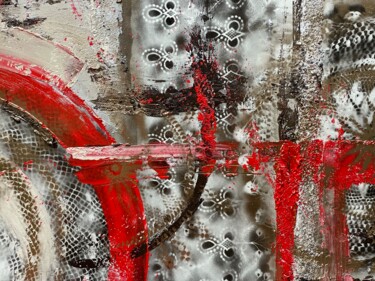 Картина под названием "Red Circle" - Tiny De Bruin, Подлинное произведение искусства, Акрил