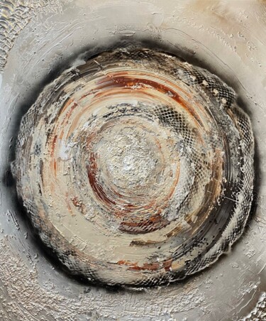 Schilderij getiteld "Round and round you…" door Tiny De Bruin, Origineel Kunstwerk, Acryl Gemonteerd op Houten paneel