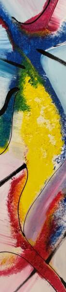 Schilderij getiteld "Rainbow abstract" door Tiny De Bruin, Origineel Kunstwerk, Acryl Gemonteerd op Houten paneel