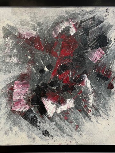 Peinture intitulée "Abstract black red…" par Tiny De Bruin, Œuvre d'art originale, Acrylique
