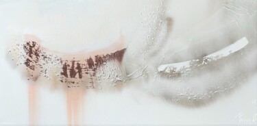 Painting titled "White scape" by Tiny De Bruin, Original Artwork, Acrylic Mounted on Wood Panel