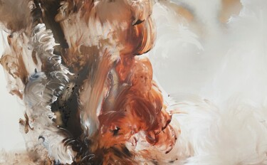 Ζωγραφική με τίτλο "Burned Sienna says…" από Tiny De Bruin, Αυθεντικά έργα τέχνης, Ακρυλικό Τοποθετήθηκε στο Ξύλινο φορείο σ…