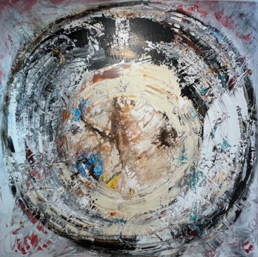 Painting titled "Circle" by Tiny De Bruin, Original Artwork, Acrylic Mounted on Wood Stretcher frame