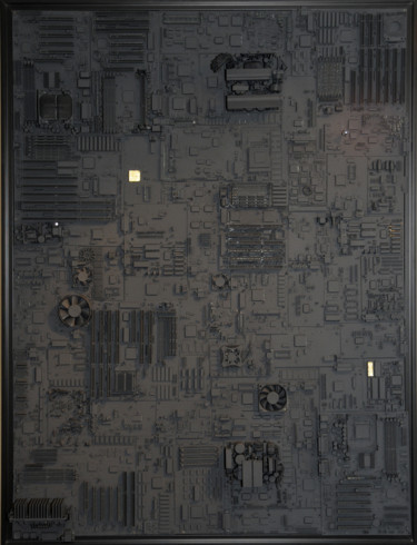 "Darkside" başlıklı Heykel Tinypolis tarafından, Orijinal sanat, Metaller Ahşap panel üzerine monte edilmiş