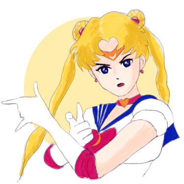 Digital Arts titled "Sailor moon" by Yk Tiong, Original Artwork, Digital Painting