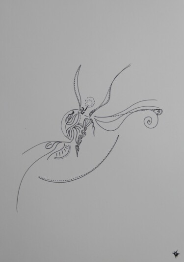 Disegno intitolato "émo'ligne6" da Tiphaine Marie, Opera d'arte originale, Penna gel