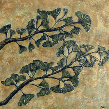 Painting titled "Ginkgo" by Tiphanie Canada, Original Artwork, Acrylic