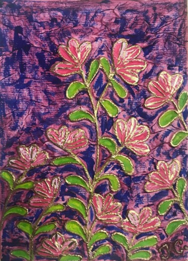 Malerei mit dem Titel "Cosmic Flowers 6" von Tiphanie Canada, Original-Kunstwerk, Acryl