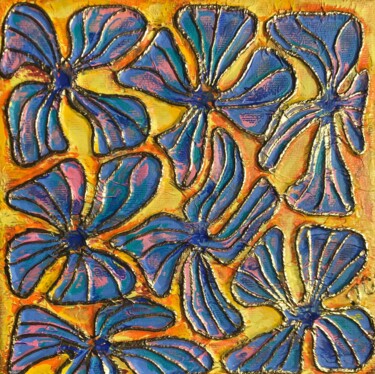 Pintura intitulada "Psychedelic Flowers…" por Tiphanie Canada, Obras de arte originais, Acrílico