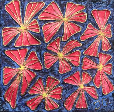 Painting titled "Psychedelic Flowers…" by Tiphanie Canada, Original Artwork, Acrylic