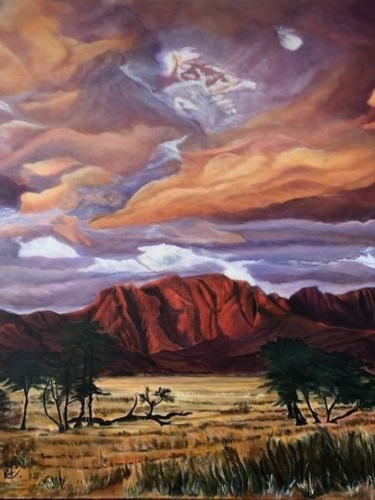 Painting titled "Parc national Namib…" by Andrea C, Original Artwork, Oil