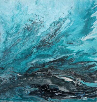 제목이 ",,Storm-1''"인 미술작품 Irina Tischenko로, 원작, 아크릴 나무 들것 프레임에 장착됨