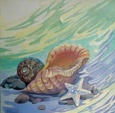 Painting titled ",,Gifts of the sea''" by Irina Tischenko, Original Artwork, Acrylic
