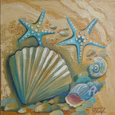 Painting titled ",,Dancing stars''" by Irina Tischenko, Original Artwork, Acrylic Mounted on Wood Stretcher frame