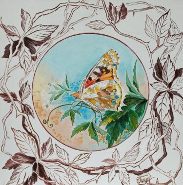 Картина под названием ",,Butterfly''" - Irina Tischenko, Подлинное произведение искусства, Акрил Установлен на Деревянная ра…