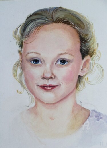 Картина под названием "Portrait to order" - Irina Tischenko, Подлинное произведение искусства, Масло Установлен на Деревянна…