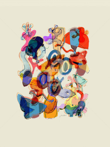 Digitale Kunst getiteld "Cutout abstract ani…" door Joost Hogervorst, Origineel Kunstwerk, Digitaal Schilderwerk