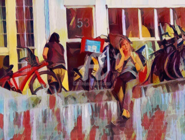 Digital Arts titled "Amsterdam - Mobile" by Joost Hogervorst, Original Artwork, Digital Painting