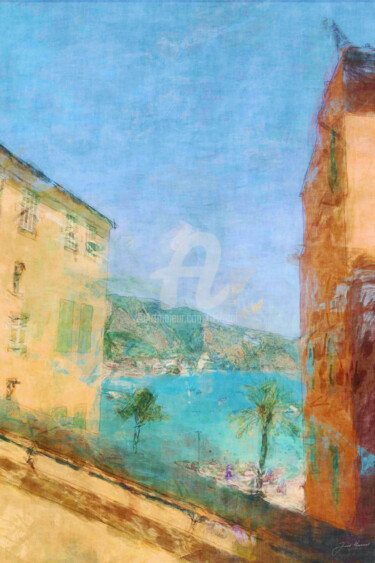 Schilderij getiteld "Menton Cote d'Azur" door Joost Hogervorst, Origineel Kunstwerk