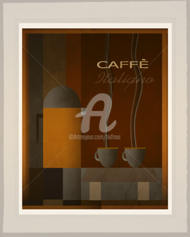Digitale Kunst mit dem Titel "Cafe" von Joost Hogervorst, Original-Kunstwerk, Digitale Malerei