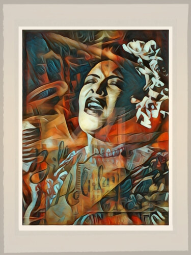 Digital Arts titled "Billie Holiday sings" by Joost Hogervorst, Original Artwork, Digital Painting