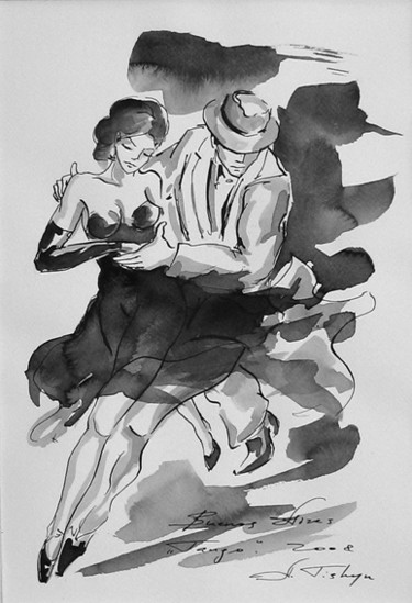 Drawing titled "Tango argentino" by Aleks Tishyn, Original Artwork