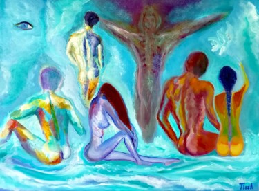 Painting titled "L'apparition" by Tissa, Original Artwork, Oil