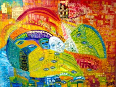 Pittura intitolato "Confinement  Global" da Tissa, Opera d'arte originale, Olio