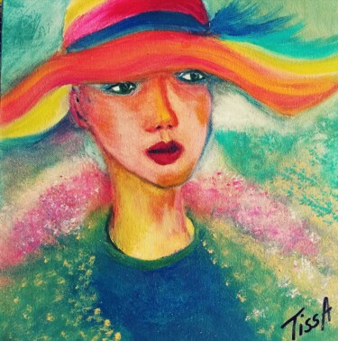 Peinture intitulée "Fleur asiatique" par Tissa, Œuvre d'art originale, Acrylique
