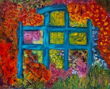 Peinture intitulée "Le jardin secret" par Tissa, Œuvre d'art originale, Huile