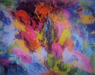 Painting titled "Brins de couleur" by Tissa, Original Artwork, Acrylic