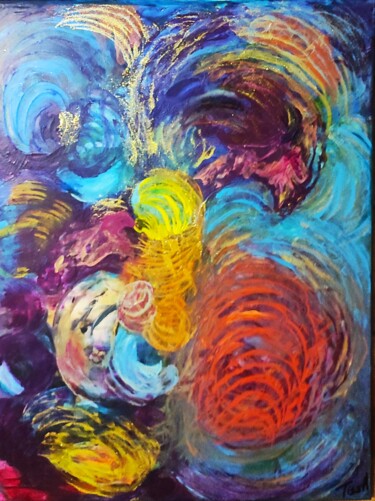 Painting titled "In New Year's Spirit" by Tissa, Original Artwork, Acrylic