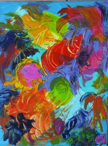 Painting titled "Spring burst" by Tissa, Original Artwork, Acrylic